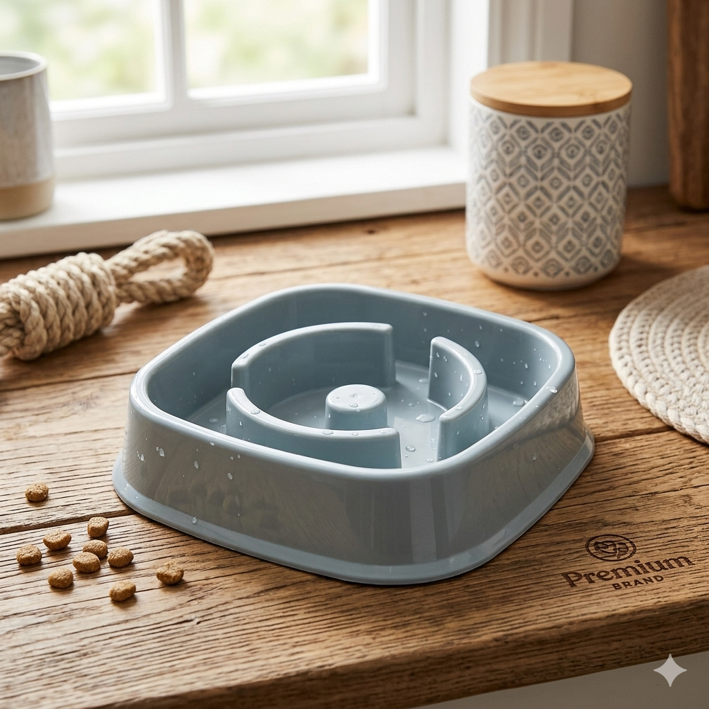 Eco-Friendly Slow Feed Pet Bowl for Dogs & Cats