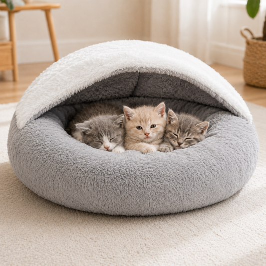 Hooded Cozy Cave Pet Bed (22")