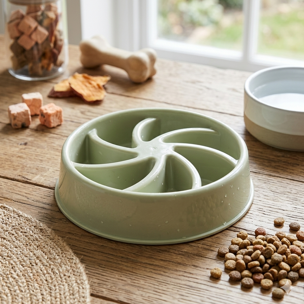 Eco-Friendly Slow Feed Pet Bowl for Dogs & Cats