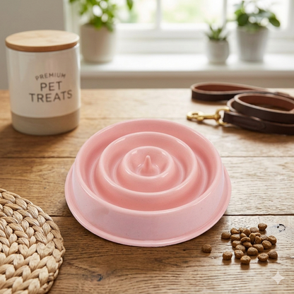 Eco-Friendly Slow Feed Pet Bowl for Dogs & Cats