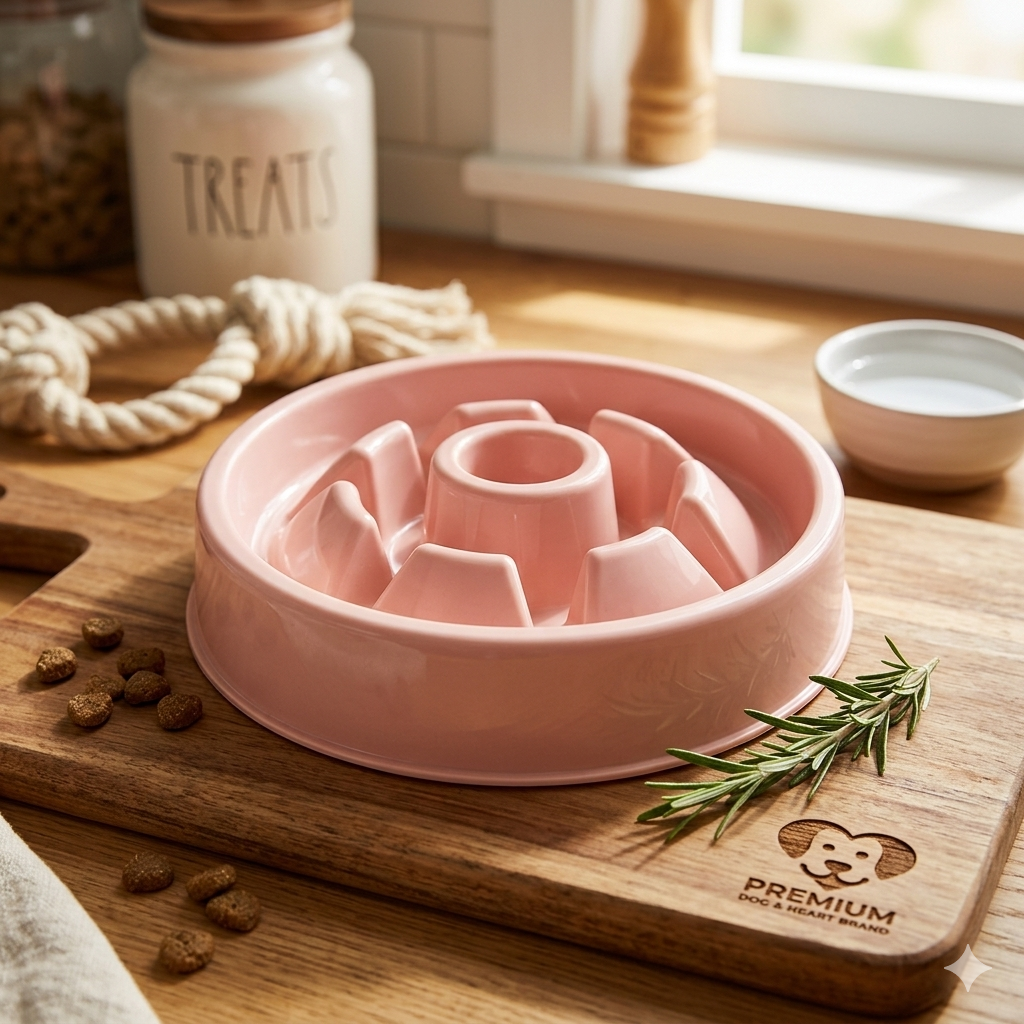 Eco-Friendly Slow Feed Pet Bowl for Dogs & Cats