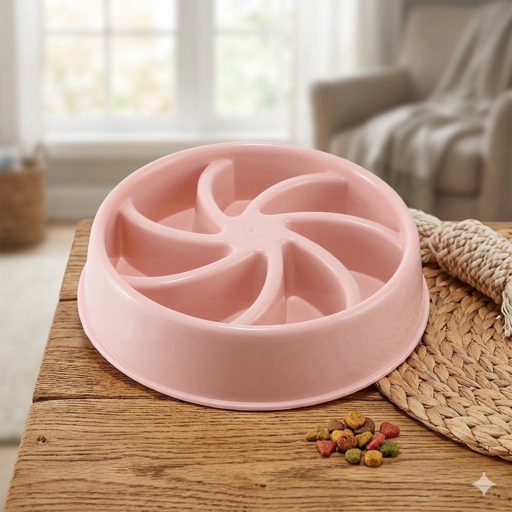 Eco-Friendly Slow Feed Pet Bowl for Dogs & Cats