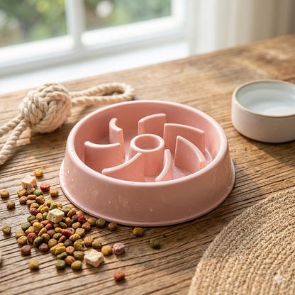 Eco-Friendly Slow Feed Pet Bowl for Dogs & Cats