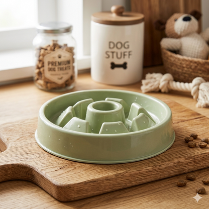 Eco-Friendly Slow Feed Pet Bowl for Dogs & Cats