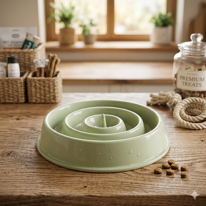 Eco-Friendly Slow Feed Pet Bowl for Dogs & Cats