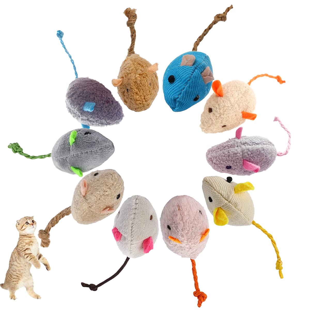 Catnip Mouse Toys for Cats (6 Pack)